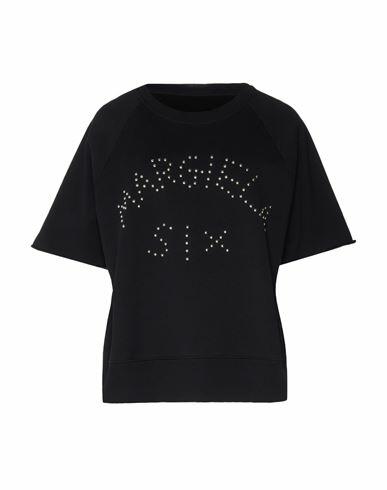 Mm6 Maison Margiela Woman Sweatshirt Black Cotton, Elastane Cover