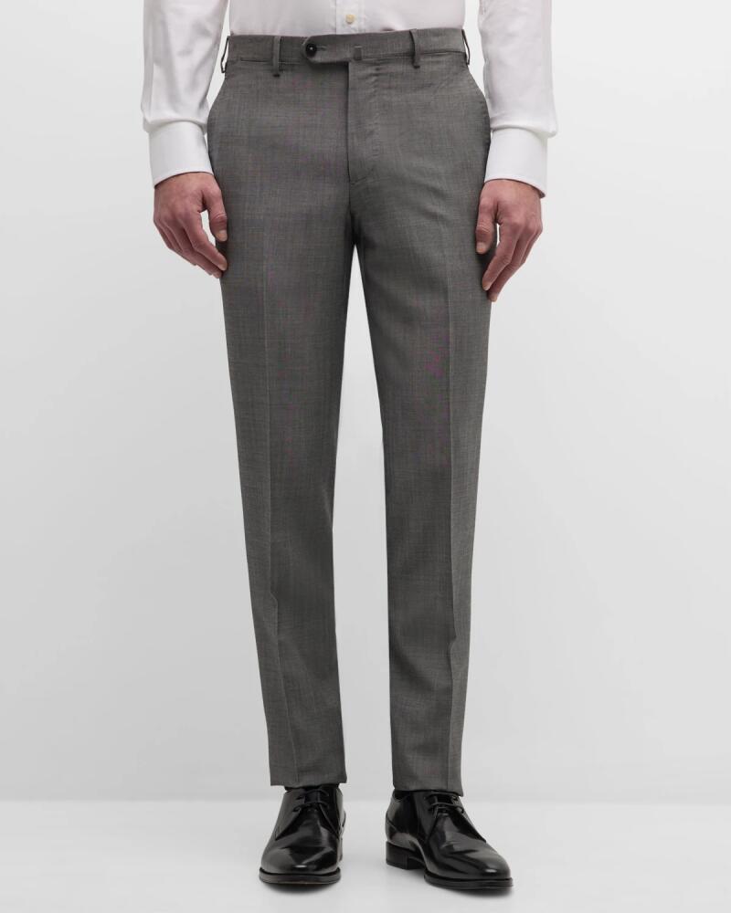 Isaia Men's Flat-Front Trousers Cover