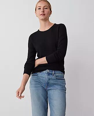 Ann Taylor Petite Essential Crew Neck Sweater Cover