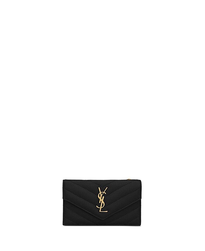 Saint Laurent Cassandre Matelasse Fragments Flap Card Case in Lambskin Cover