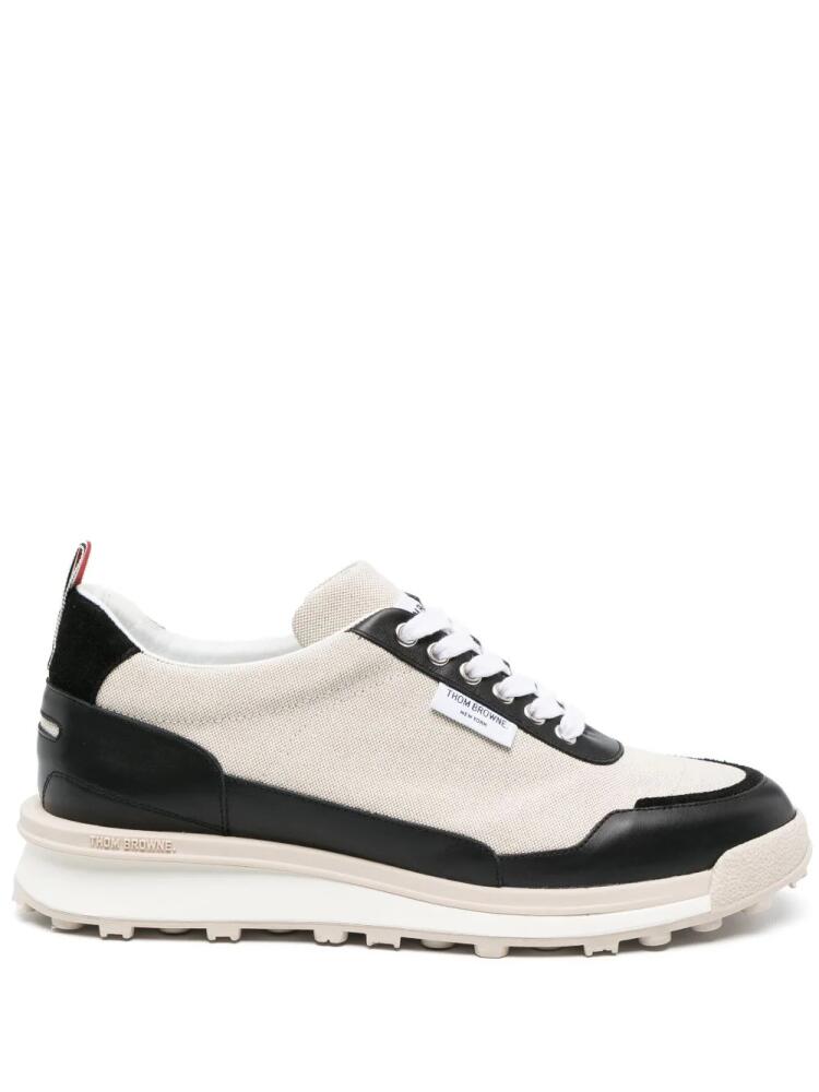 Thom Browne Alumni panelled lace-up sneakers - Neutrals Cover