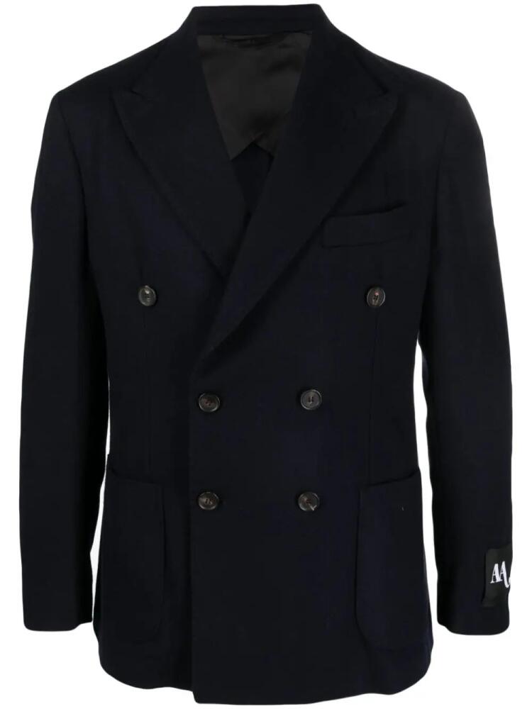 Doppiaa double-breasted wool-blend blazer - Blue Cover