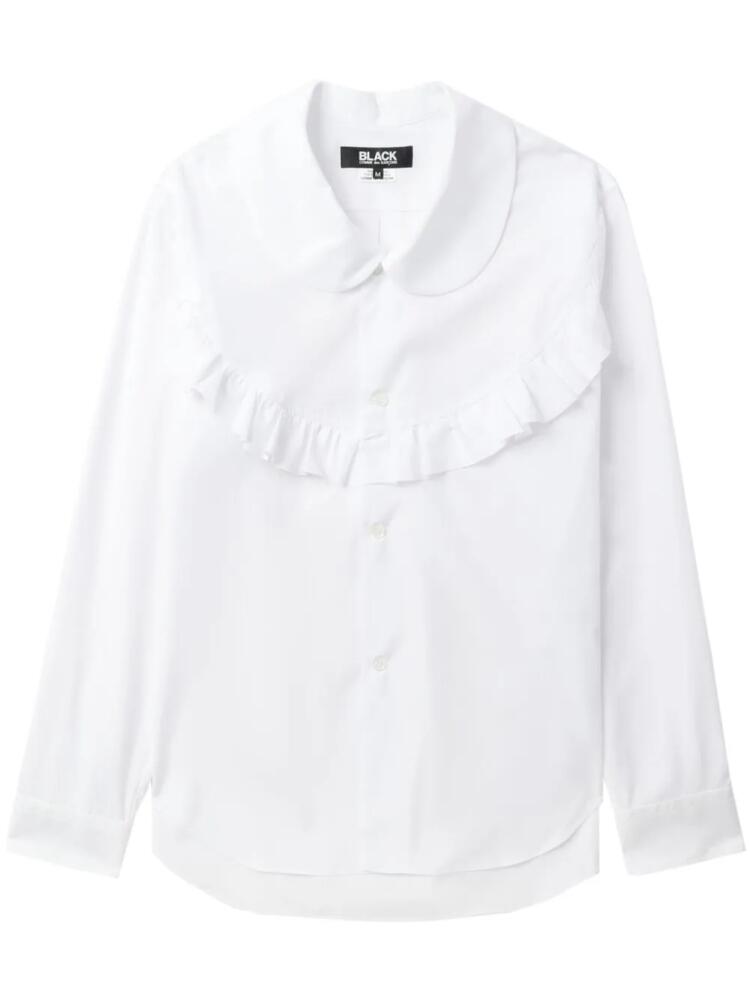 Black Comme Des Garçons ruffle-trimmed cotton shirt - White Cover