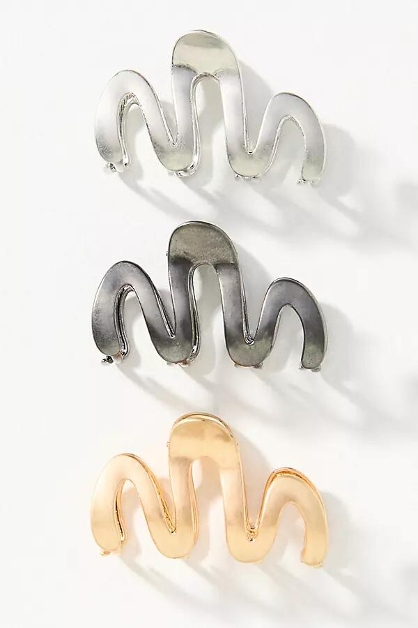 By Anthropologie Mini Squiggle Hair Claw Clips, Set of 3 Cover