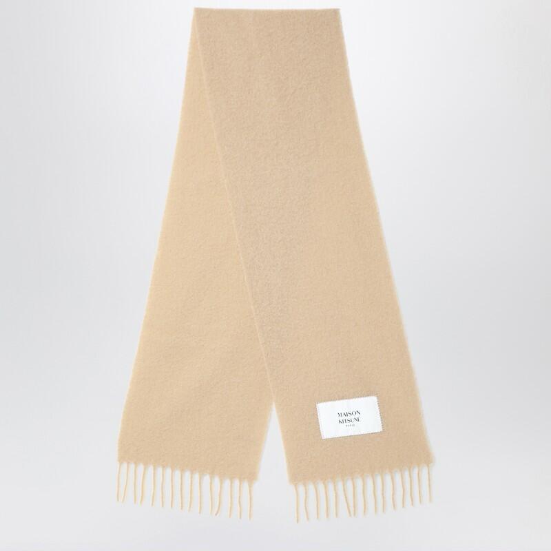 Maison Kitsuné Light beige wool-blend scarf Cover