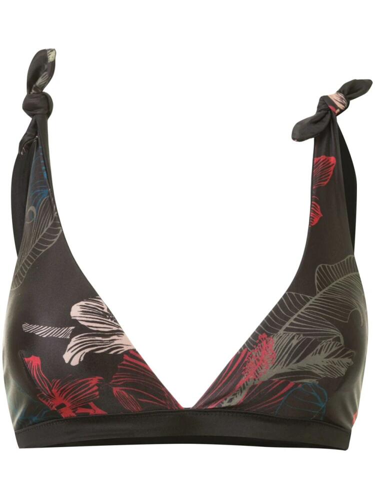 Duskii Fleur tie-up reversible bikini top - Black Cover