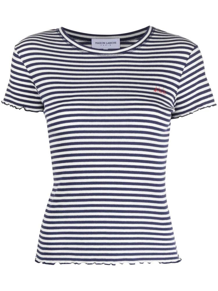 Maison Labiche striped organic cotton T-shirt - Blue Cover