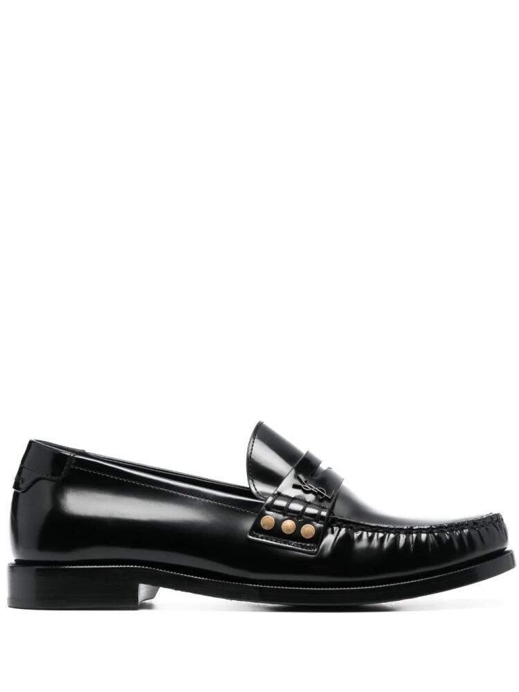 Saint Laurent Schuhe penny-slot leather loafers - Black Cover