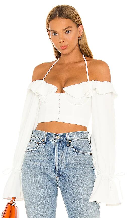 MAJORELLE Stefano Bustier Top in White Cover