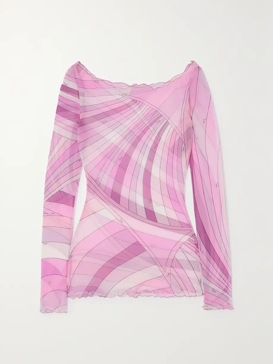 PUCCI - Printed Tulle Top - Pink Cover