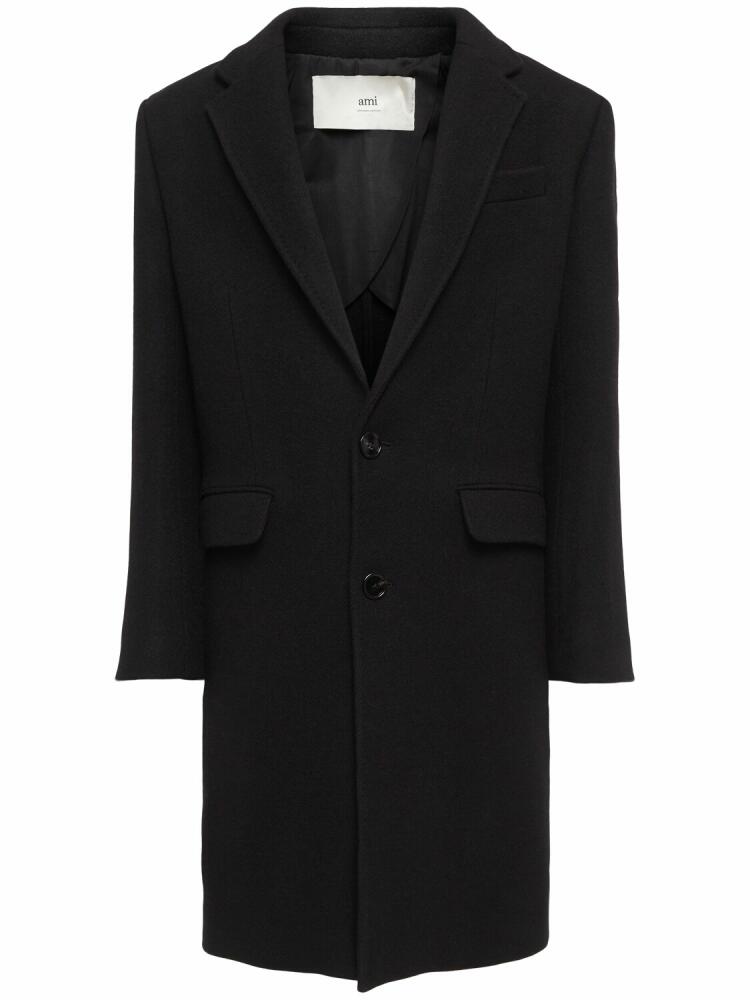 AMI PARIS Single Breasted Wool Coat Cover