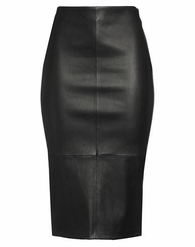 Fabiana Filippi Woman Midi skirt Black Leather Cover