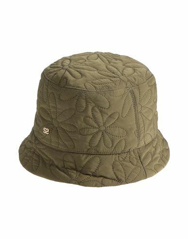 Sandro Woman Hat Military green Polyester, Polyamide Cover