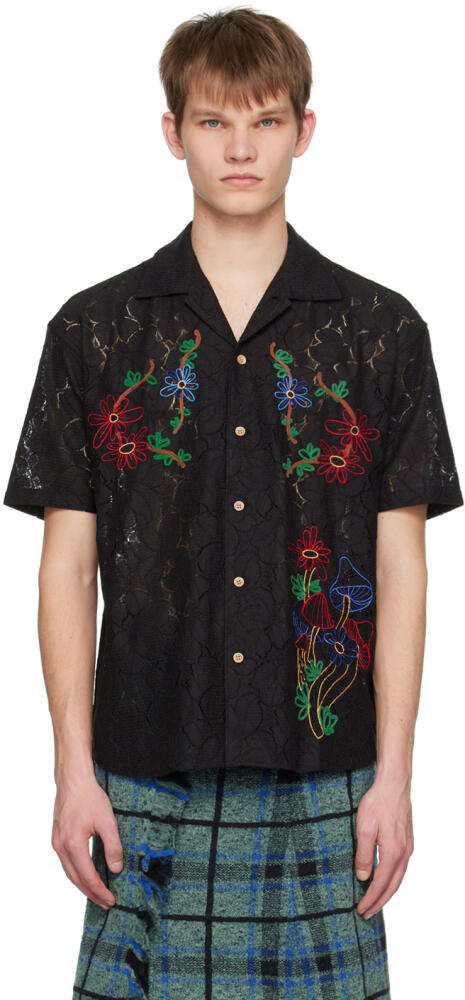 Andersson Bell Black Flower Mushroom Shirt Cover