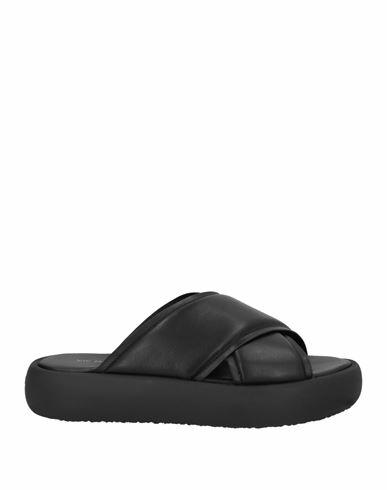 Vic Matiē Man Sandals Black Leather Cover