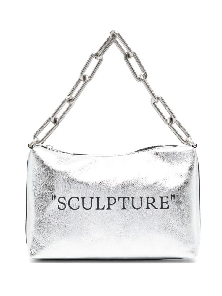 Off-White Block Pouch leather shoulder bag - Silver Cover