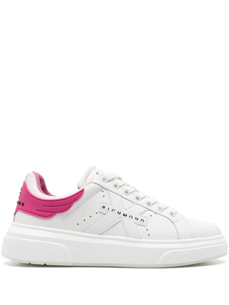 John Richmond logo-patch leather sneakers - White Cover