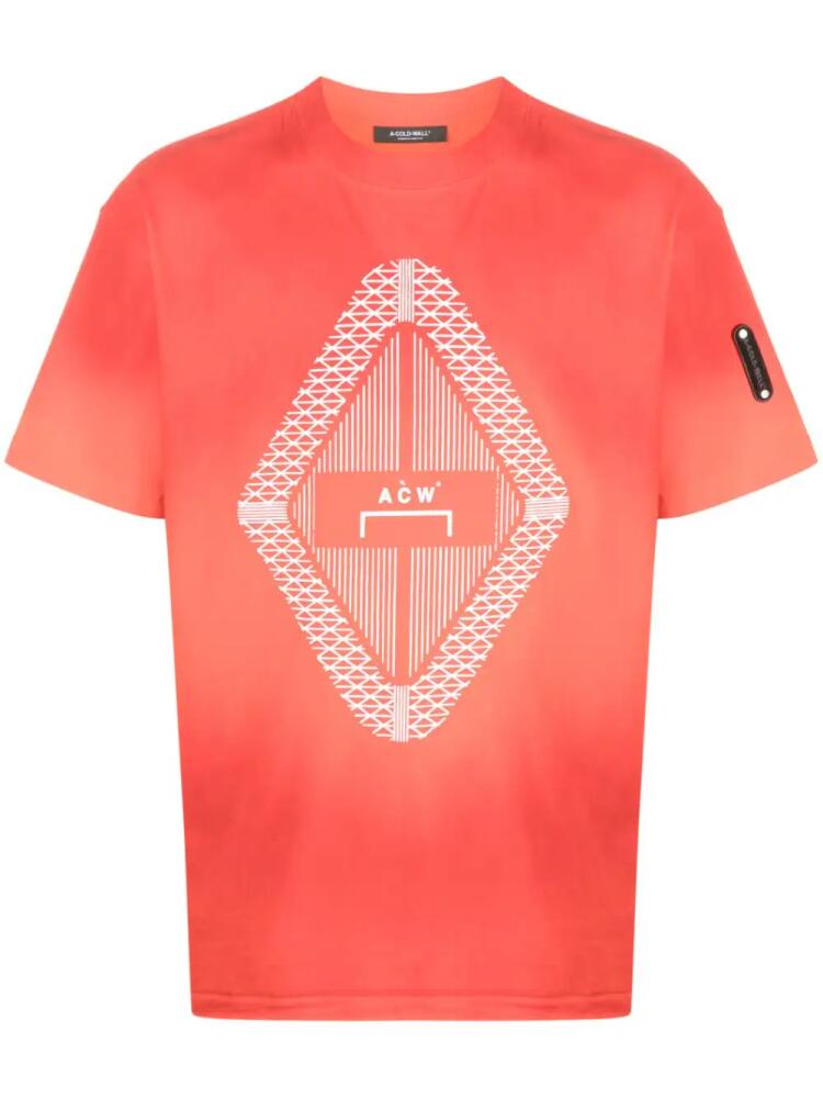 A-COLD-WALL* Gradient logo-print T-shirt - Orange Cover