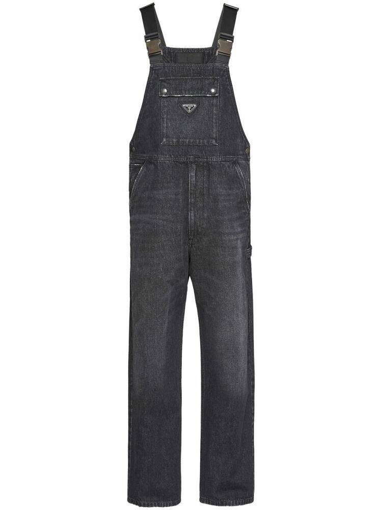 Prada cotton dark wash dungaree jumpsuit - Black Cover