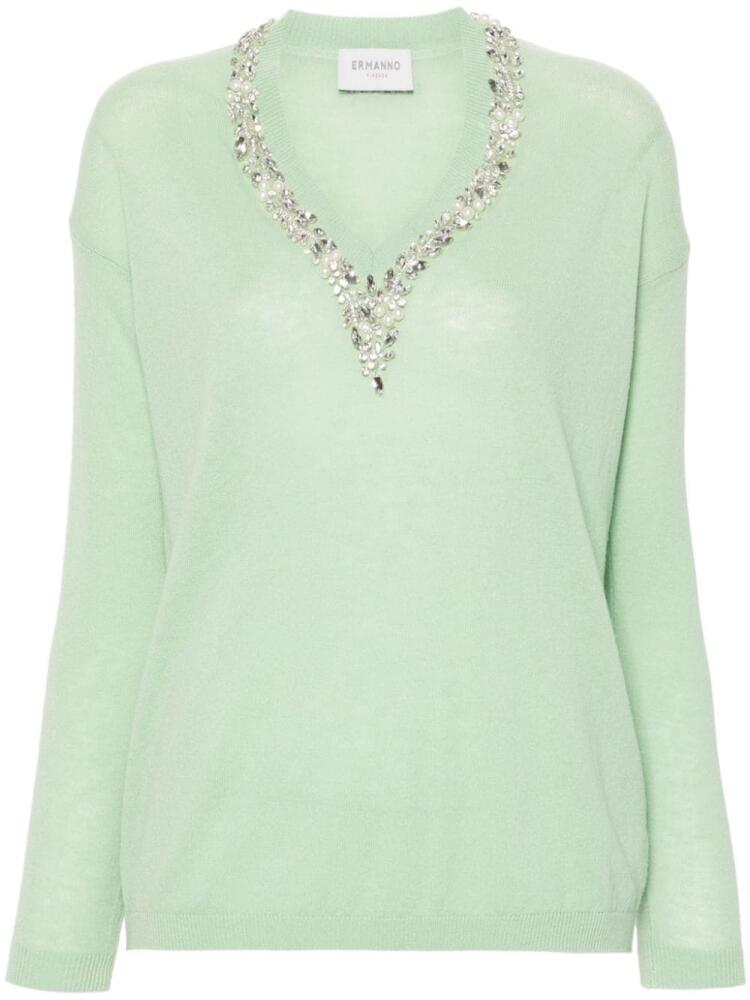 ERMANNO FIRENZE crystal-embellished sweater - Green Cover