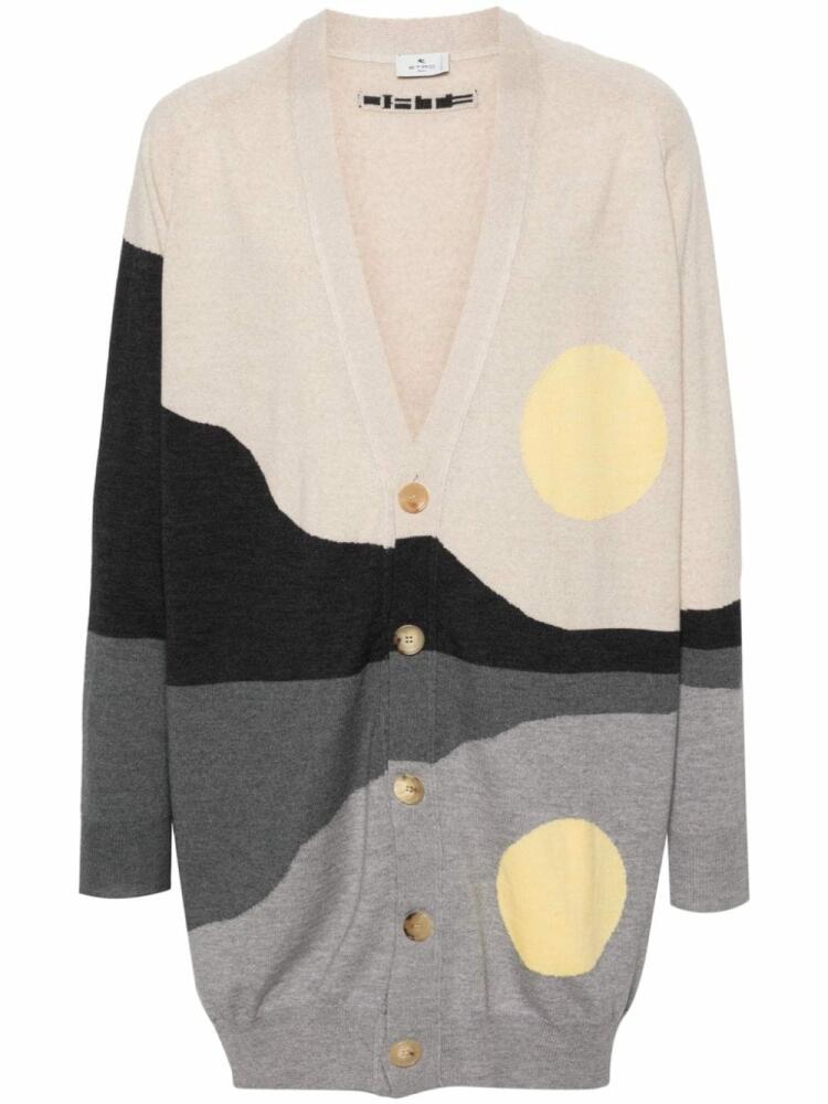 ETRO patterned-jacquard wool cardigan - Neutrals Cover