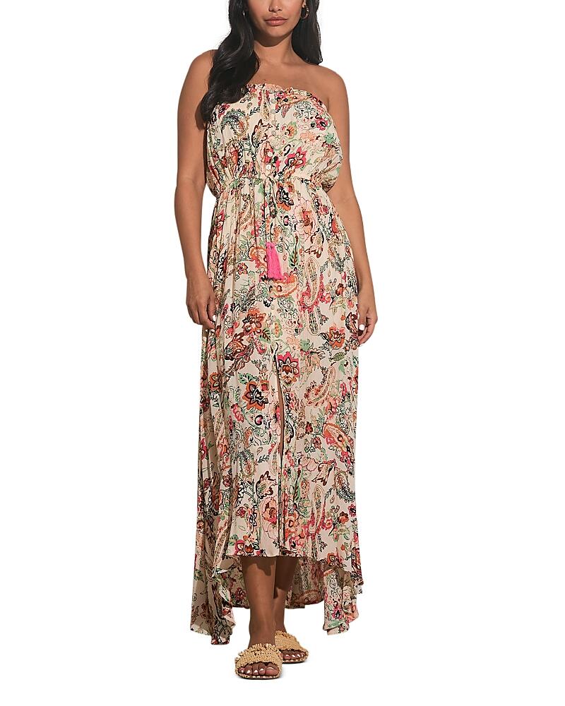 Elan Strapless Printed Maxi Dress Cover