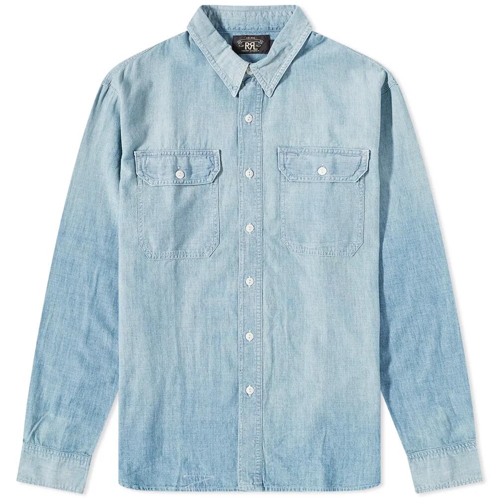 RRL Men's Illinois Denim Shirt in Medium Wash Cover