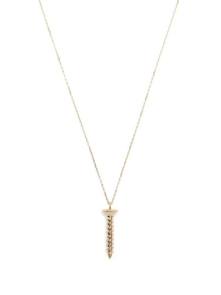 Mateo 14kt yellow gold screw pendant necklace - Silver Cover