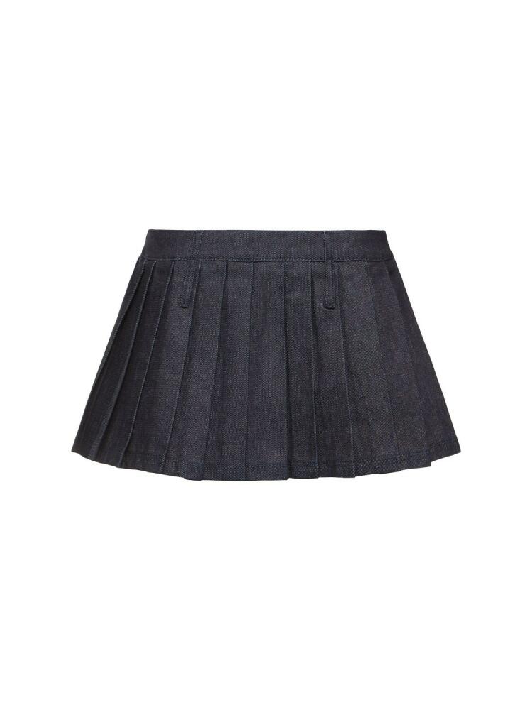 THE FRANKIE SHOP Blake Pleated Denim Mini Skirt Cover