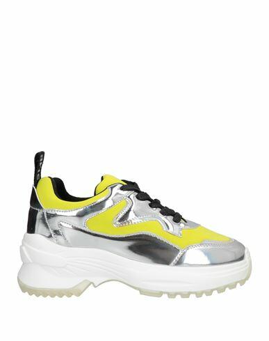 Save My Bag Woman Sneakers Yellow Rubber, Textile fibers Cover