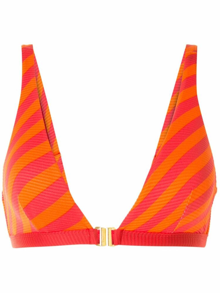 Duskii Salsa diagonal stripe bikini top - Orange Cover