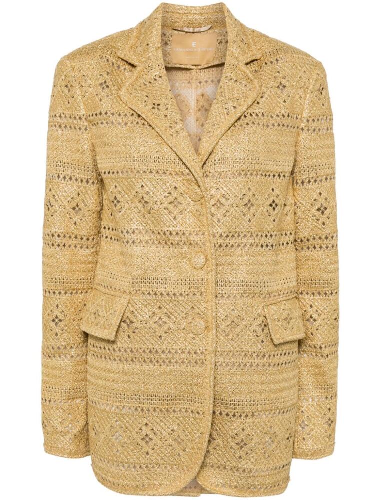 Ermanno Scervino single-breasted macramé blazer - Gold Cover