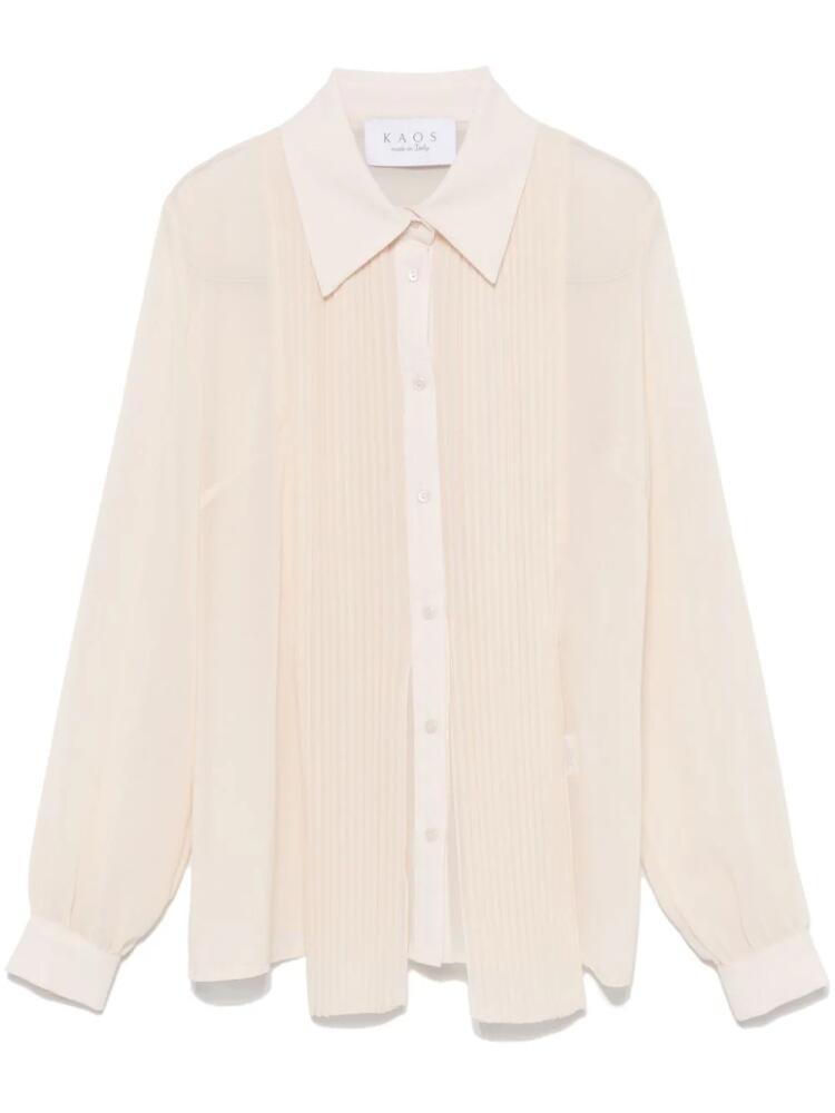 kaos pleat-detail shirt - Neutrals Cover