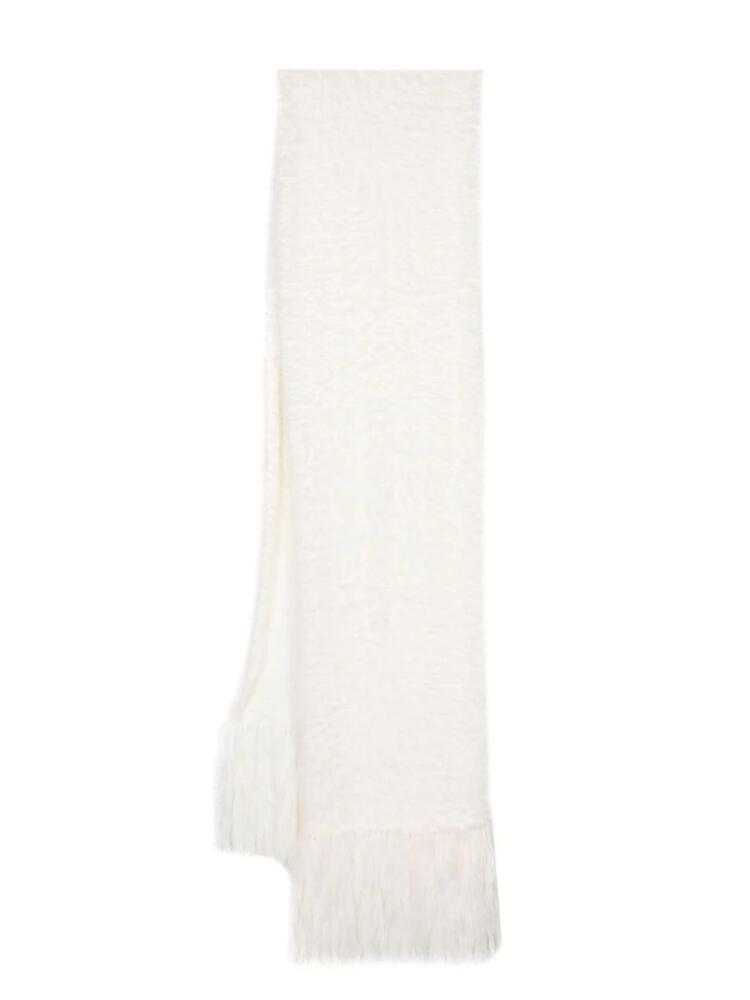 David Koma eyelash-knit scarf - White Cover