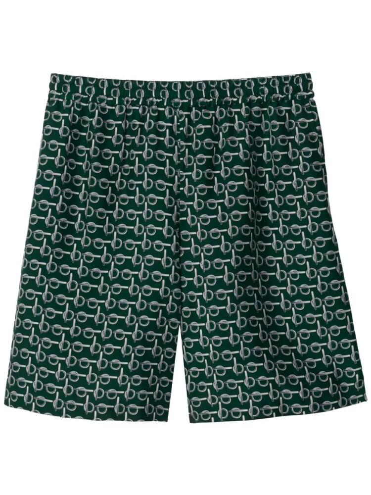 Burberry B-print silk shorts - Green Cover