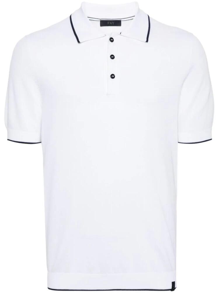 Fay contrast-trim polo shirt - White Cover