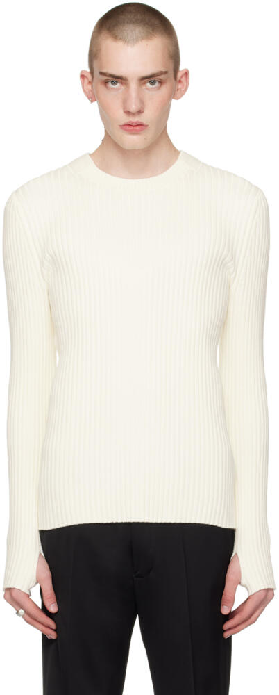 Helmut Lang Off-White Cutout Sweater Cover