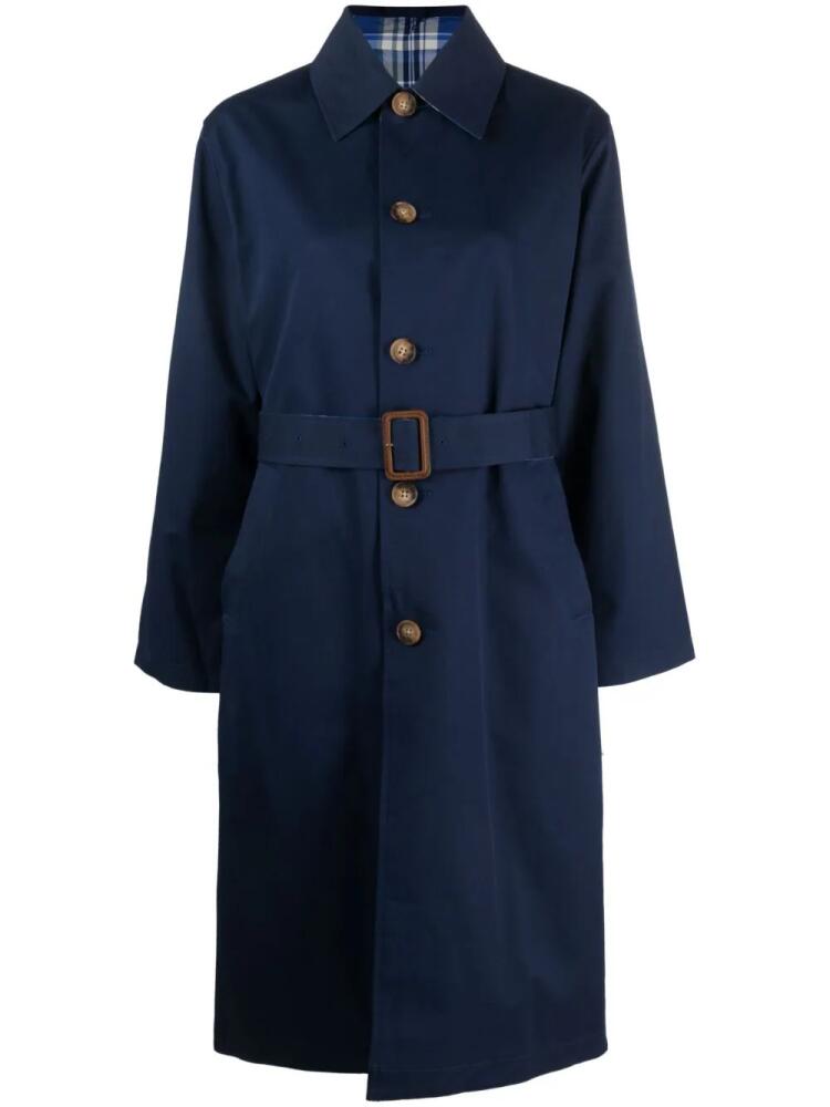 Polo Ralph Lauren single-breasted cotton midi coat - Blue Cover