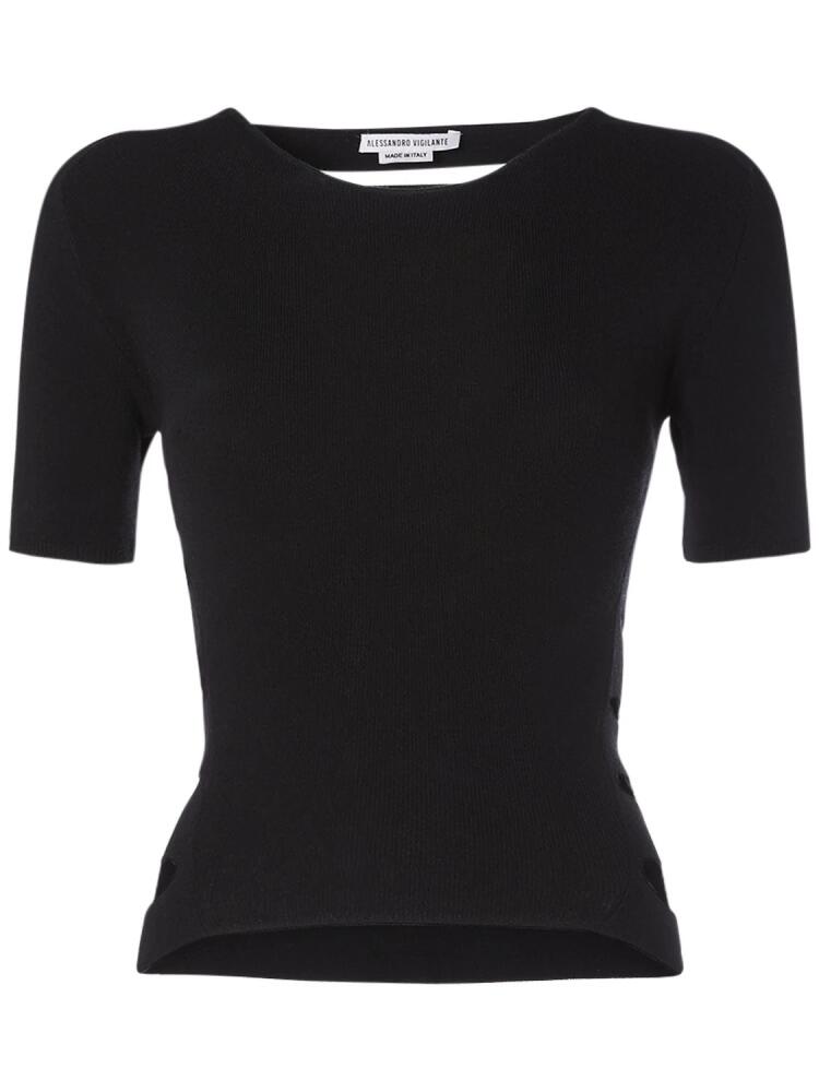 ALESSANDRO VIGILANTE Viscose Blend Knit Short Sleeve Top Cover