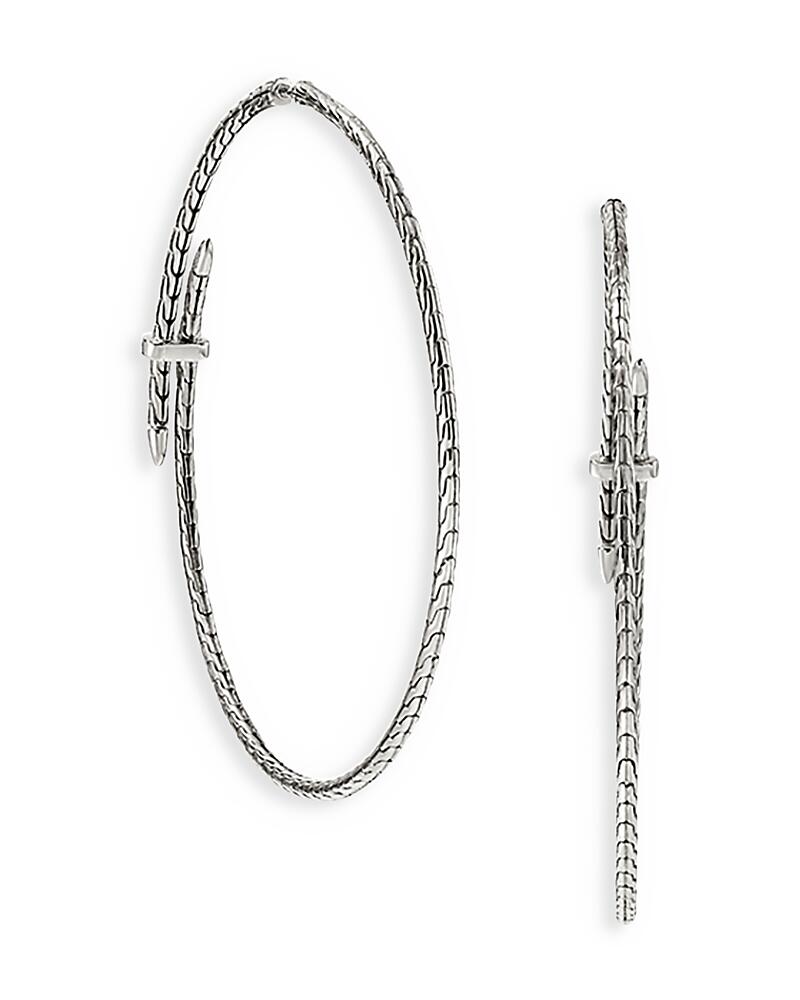 John Hardy Sterling Silver Spear Diamond Bypass Hoop Earrings Cover