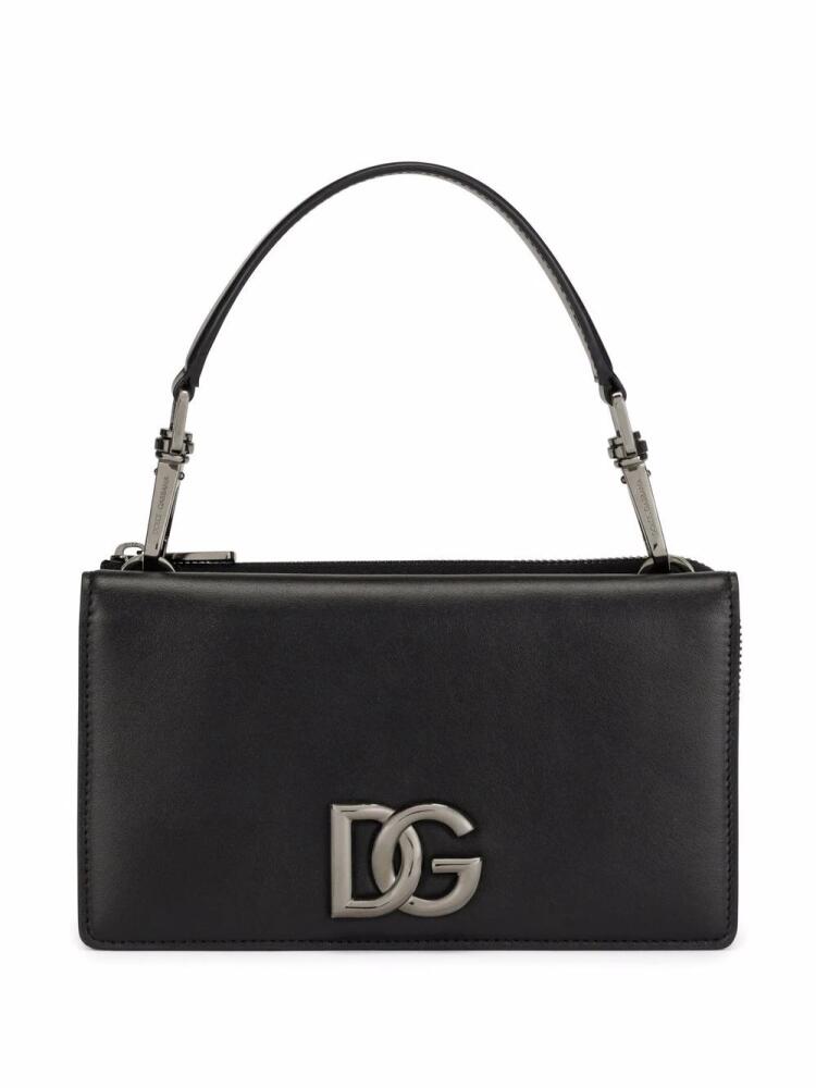 Dolce & Gabbana logo-plaque shoulder bag - Black Cover