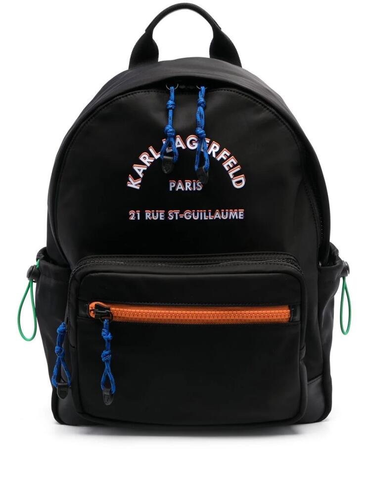 Karl Lagerfeld logo-patch backpack - Black Cover