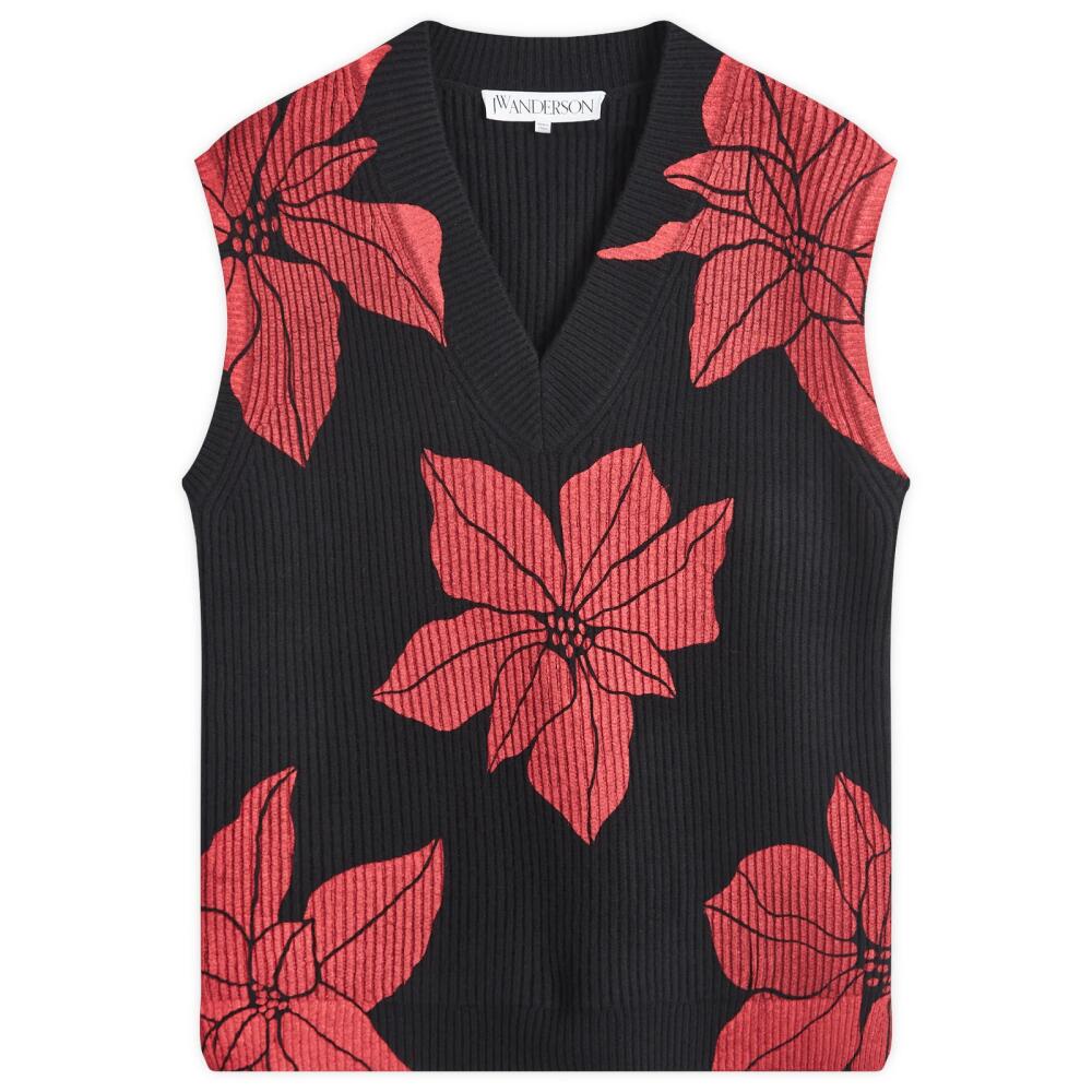 JW Anderson Men's Printed V-Neck Vest in Black Cover