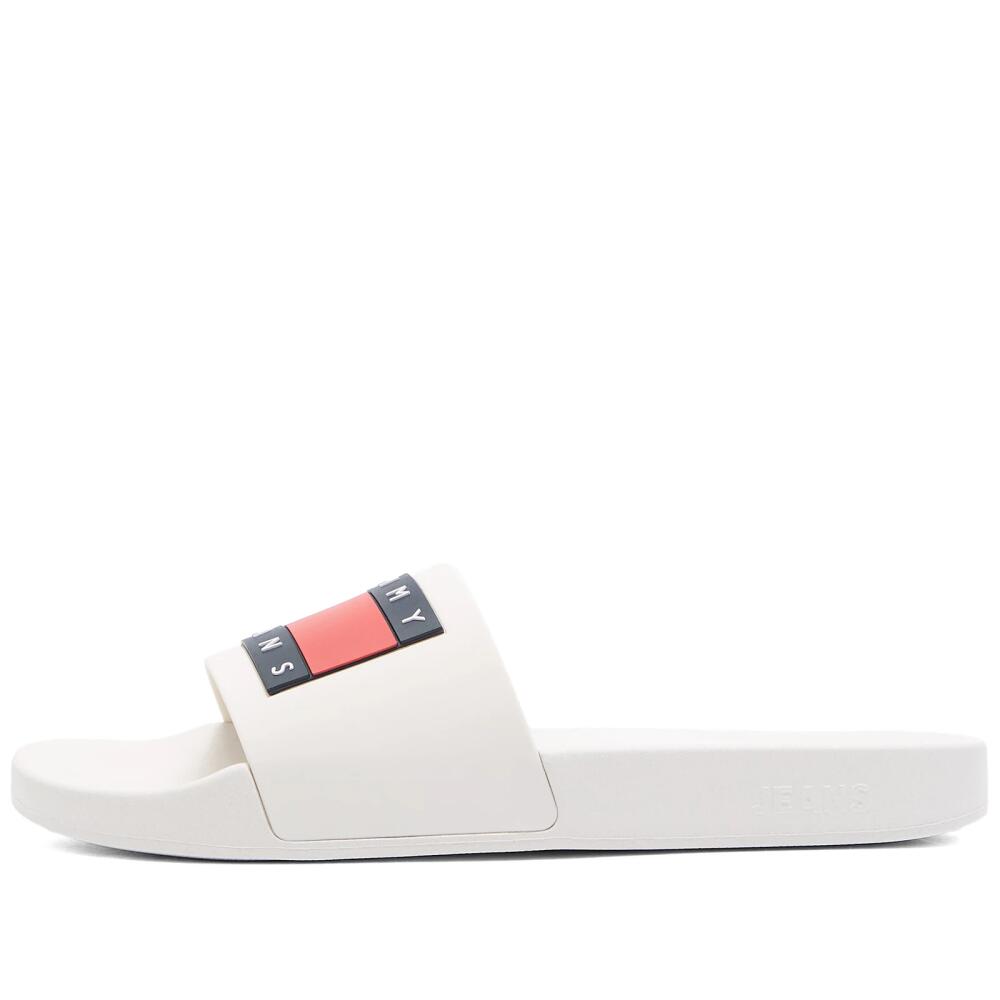 Tommy Jeans Women's Essential Flag Pool Slide in White Cover