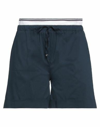 D. exterior Woman Shorts & Bermuda Shorts Midnight blue Viscose, Polyester, Polyamide, Metallic Polyester, Elastane Cover