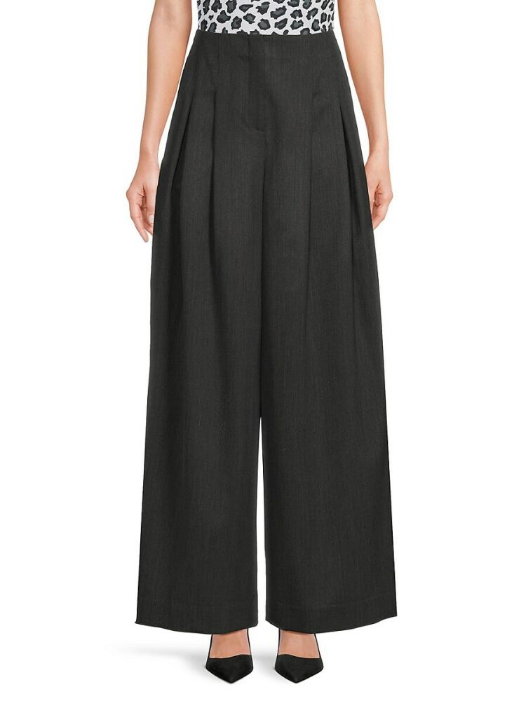 TWP Women's Drew Pleated Front Wide Leg Pants - Dark Charcoal Cover