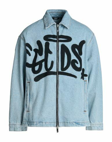 Gcds Man Denim outerwear Blue Cotton Cover