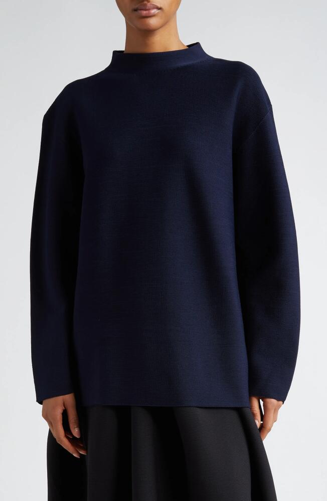 CFCL Garter Mock Neck Long Sleeve T-Shirt in Navy Cover