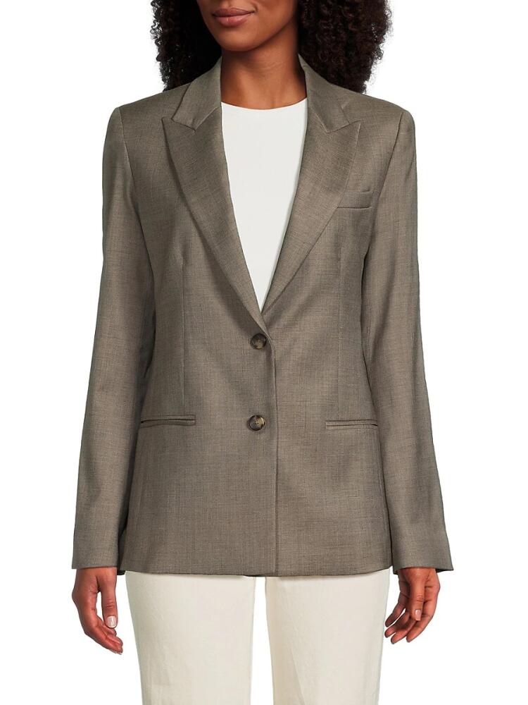 TWP Women's Husband Peak Lapel Virgin Wool Blend Blazer - Taupe Cover