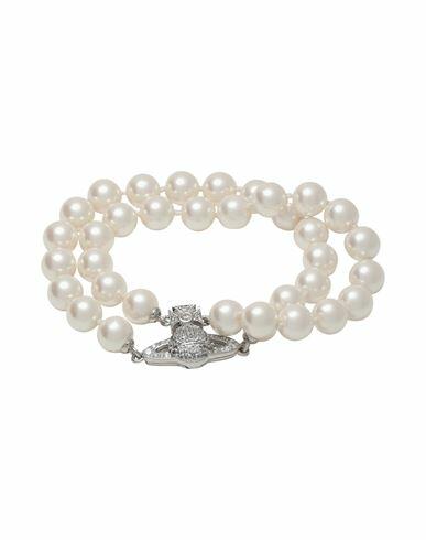 Vivienne Westwood Graziella Pearl Bracelet Woman Bracelet Silver Brass, Cubic zirconia Cover